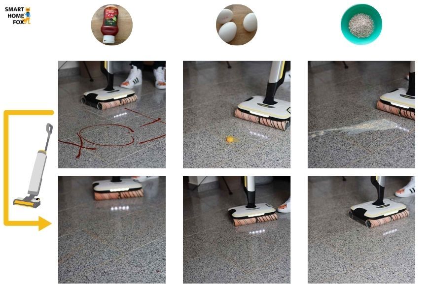 Karcher FC 7 во время испытаний на плитке.